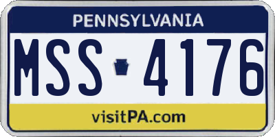 PA license plate MSS4176