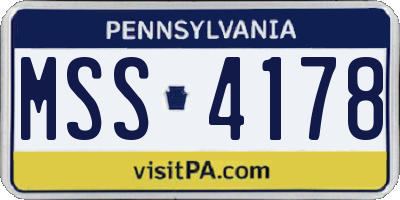 PA license plate MSS4178