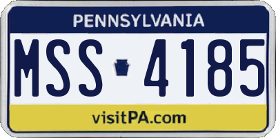 PA license plate MSS4185