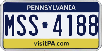 PA license plate MSS4188