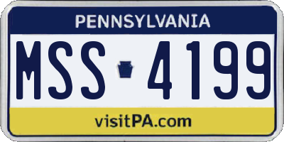 PA license plate MSS4199