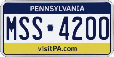 PA license plate MSS4200