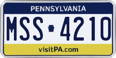 PA license plate MSS4210