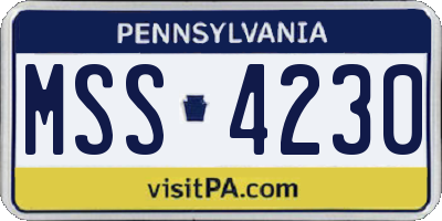 PA license plate MSS4230