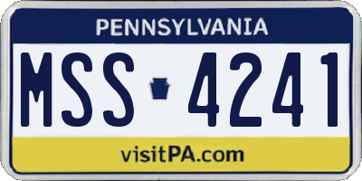 PA license plate MSS4241