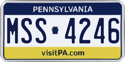PA license plate MSS4246