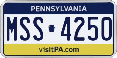 PA license plate MSS4250