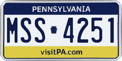 PA license plate MSS4251