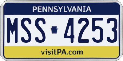 PA license plate MSS4253