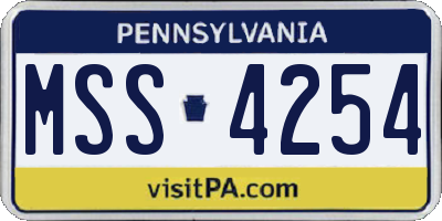 PA license plate MSS4254