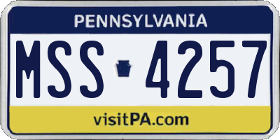 PA license plate MSS4257