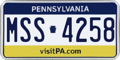 PA license plate MSS4258