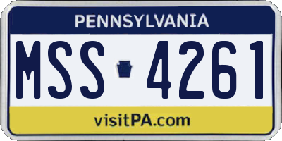 PA license plate MSS4261