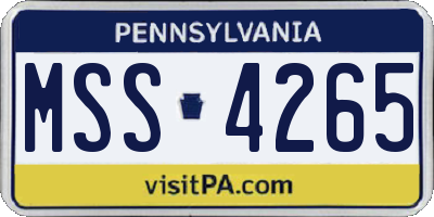 PA license plate MSS4265