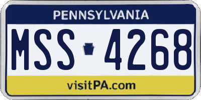 PA license plate MSS4268