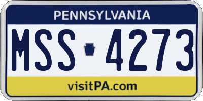 PA license plate MSS4273