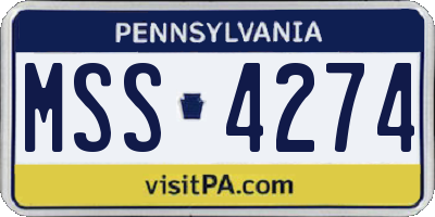 PA license plate MSS4274