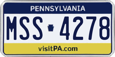 PA license plate MSS4278