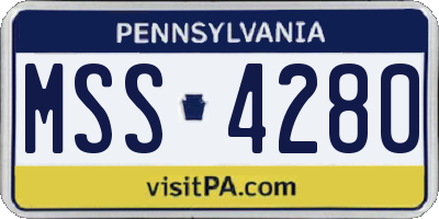 PA license plate MSS4280