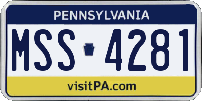 PA license plate MSS4281
