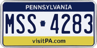 PA license plate MSS4283