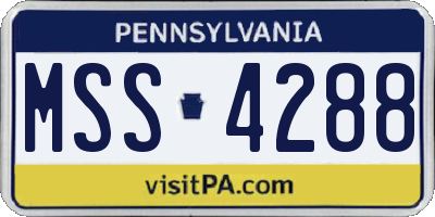 PA license plate MSS4288