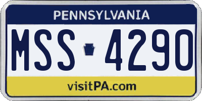 PA license plate MSS4290