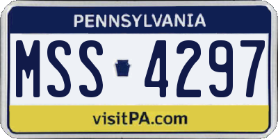 PA license plate MSS4297