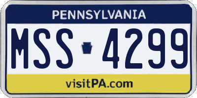 PA license plate MSS4299