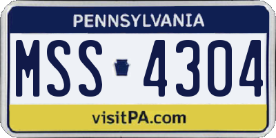 PA license plate MSS4304