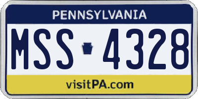 PA license plate MSS4328