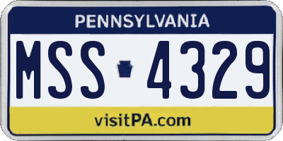 PA license plate MSS4329