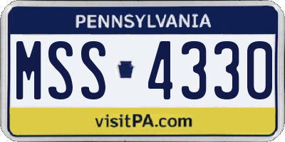 PA license plate MSS4330