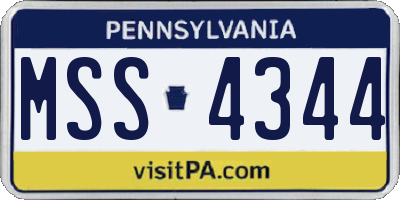PA license plate MSS4344