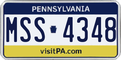 PA license plate MSS4348