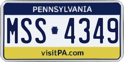 PA license plate MSS4349