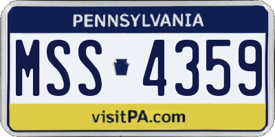 PA license plate MSS4359