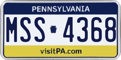 PA license plate MSS4368