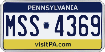 PA license plate MSS4369
