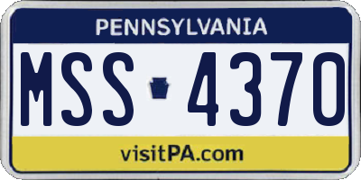 PA license plate MSS4370