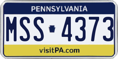 PA license plate MSS4373