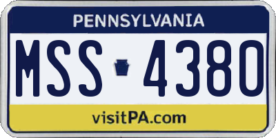 PA license plate MSS4380