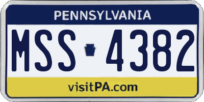 PA license plate MSS4382