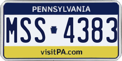 PA license plate MSS4383