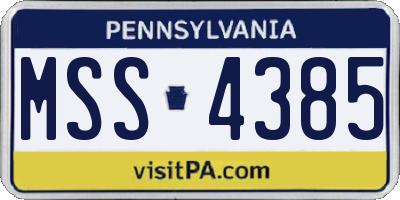 PA license plate MSS4385