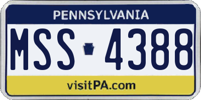 PA license plate MSS4388