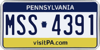 PA license plate MSS4391