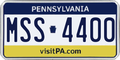 PA license plate MSS4400