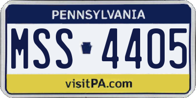 PA license plate MSS4405