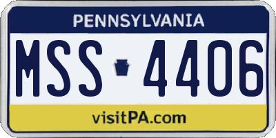 PA license plate MSS4406